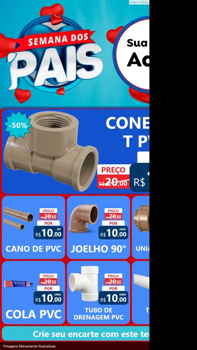 Modelo de Rede Social para Stories com o tema Semana Dos Pais para Tubos e conexões