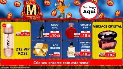 Modelo de TV para TV Horizontal com o tema Dia M - O Dia Mais Barato Do Mês para Perfumes
