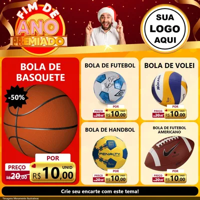Modelo de Rede Social para Feed Facebook com o tema Fim de Ano Premiado para Artigos Esportivos