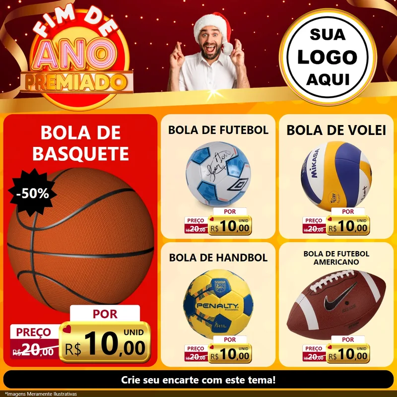 Modelo de Rede Social para Feed Facebook com o tema Fim de Ano Premiado para Artigos Esportivos