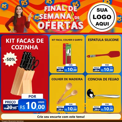 Modelo de Rede Social para Feed Facebook com o tema Final de Semana de Ofertas para Utilidades Domésticas