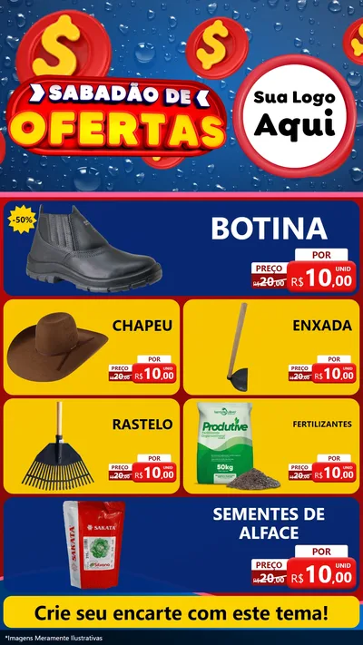 Modelo de TV para TV Vertical com o tema Sabadão de Ofertas para Agropecuária