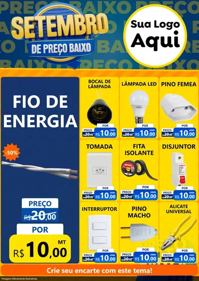 Modelo de Encarte para Encarte A4 Vertical com o tema Setembro De Preço Baixo para Materiais Elétricos