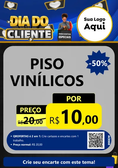 Modelo de Cartaz para Cartaz A4 Vertical com o tema Dia Do Cliente para Material para Construção