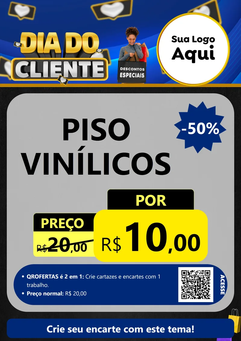 Modelo de Cartaz para Cartaz A4 Vertical com o tema Dia Do Cliente para Material para Construção