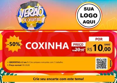 Modelo de Cartaz para Cartaz A4 Horizontal com o tema Verão de Ofertas para Salgadaria