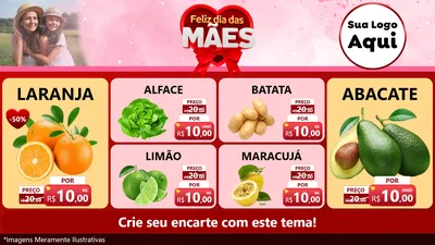 Modelo de TV para TV Horizontal com o tema Feliz Dia Das Mães para Hortifrúti