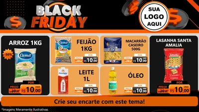 Modelo de TV para TV Horizontal com o tema Black Friday para Supermercado