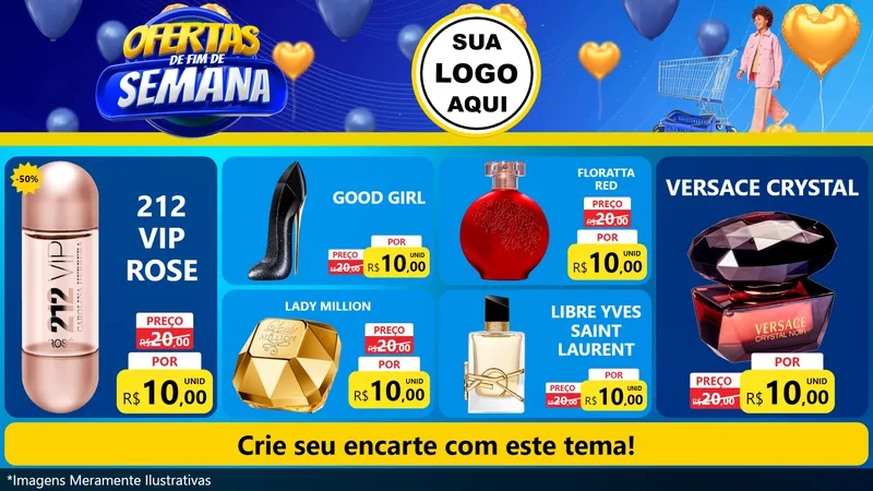 Modelo de TV para TV Horizontal com o tema Ofertas de Fim de Semana para Perfumes
