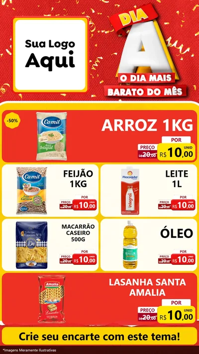 Modelo de TV para TV Vertical com o tema Dia A o Dia Mais Barato do Mês para Supermercado