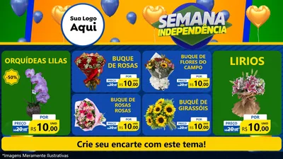 Modelo de TV para TV Horizontal com o tema Semana da Independência para Floricultura e jardim
