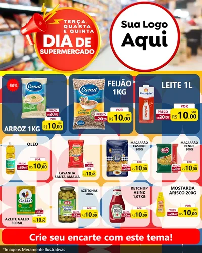 Modelo de Rede Social para Feed Instagram com o tema Dia de Supermercado para Supermercado