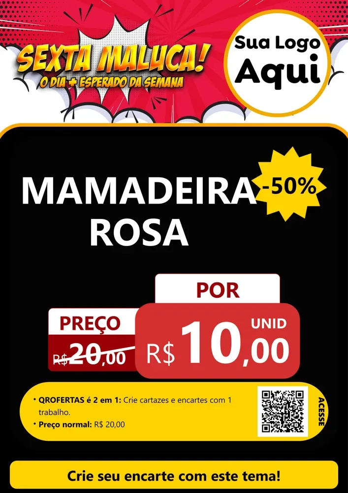 Modelo de Cartaz para Cartaz A4 Vertical com o tema Sexta Maluca! para Bebês