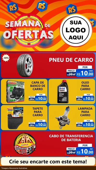 Modelo de TV para TV Vertical com o tema Semana de Ofertas para Auto peças
