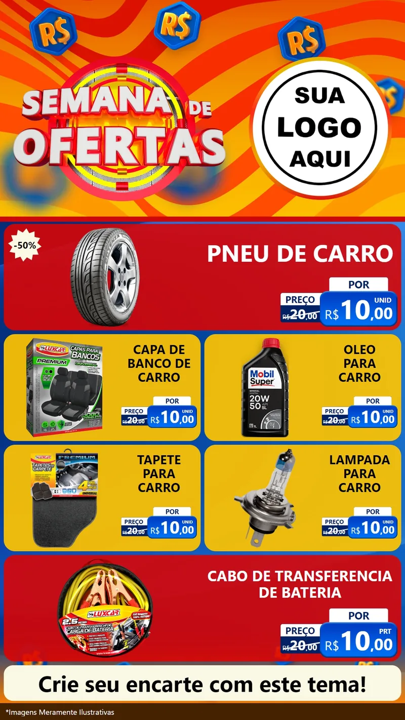 Modelo de TV para TV Vertical com o tema Semana de Ofertas para Auto peças
