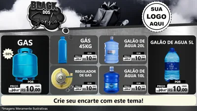 Modelo de TV para TV Horizontal com o tema Black dos Sonhos para Água e gás
