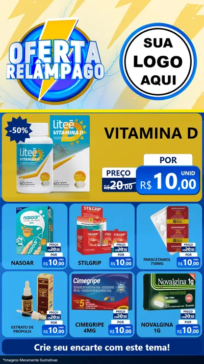 Modelo de Rede Social para Stories com o tema Oferta Relâmpago para Farmácia