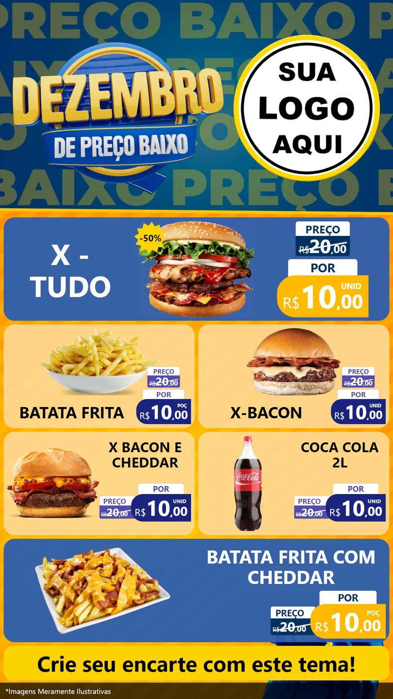 Modelo de TV para TV Vertical com o tema Dezembro de Preço Baixo para Hamburgueria