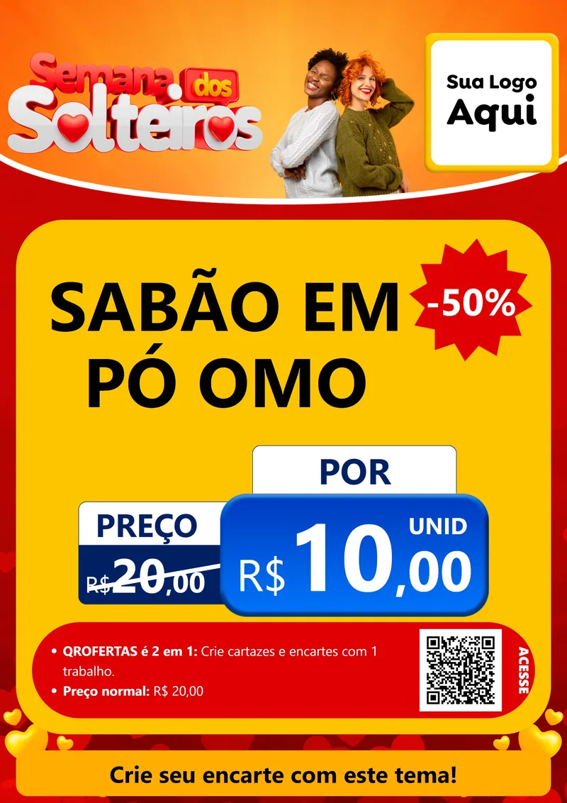 Modelo de Cartaz para Cartaz A4 Vertical com o tema Semana dos Solteiros para Produtos de Limpeza