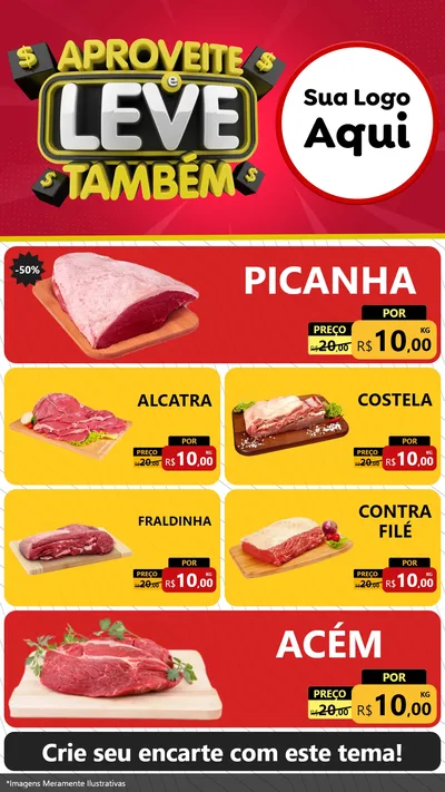 Modelo de TV para TV Vertical com o tema Aproveite e Leve Também para Açougue
