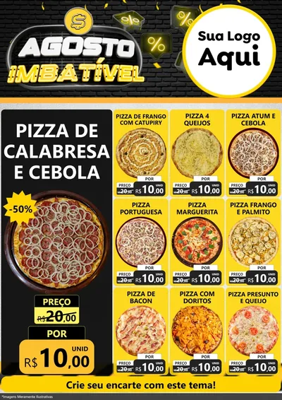 Modelo de Encarte para Encarte A4 Vertical com o tema Agosto Imbatível para Pizzaria