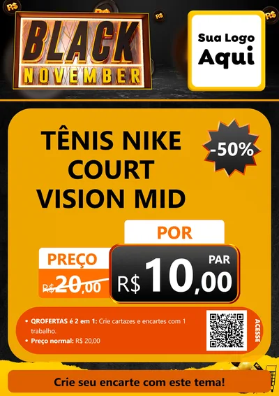 Modelo de Cartaz para Cartaz A4 Vertical com o tema Black November para Calçados