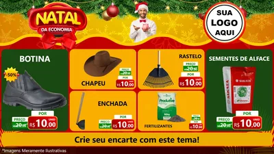 Modelo de TV para TV Horizontal com o tema Natal da Economia para Agropecuária