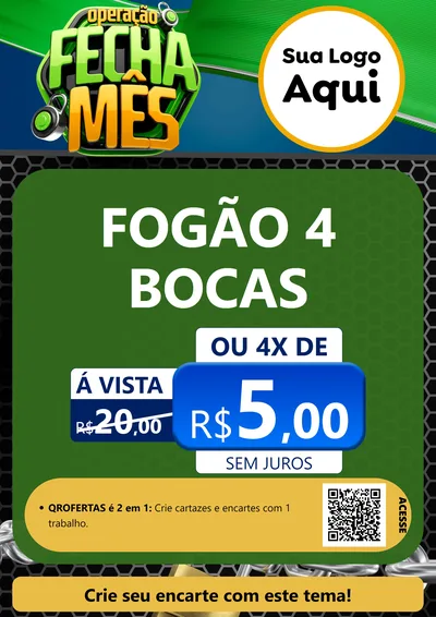 Modelo de Cartaz para Cartaz A4 Vertical com o tema Operação Fecha Mês para Móveis e Eletro