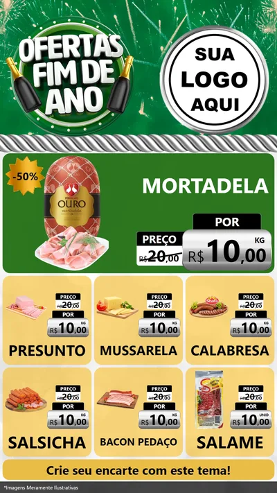 Modelo de Rede Social para Stories com o tema Ofertas Fim de Ano para Frios e Laticínios