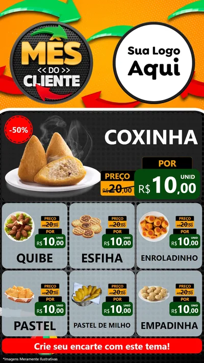 Modelo de Rede Social para Stories com o tema Mês do Cliente para Salgadaria