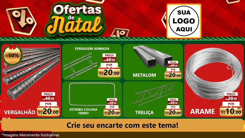 Modelo de TV para TV Horizontal com o tema Ofertas de Natal para Ferragens