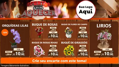 Modelo de TV para TV Horizontal com o tema Ofertas Para Aquecer para Floricultura e jardim