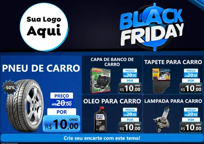 Modelo de Encarte para Encarte A4 Horizontal com o tema Black Friday para Auto peças