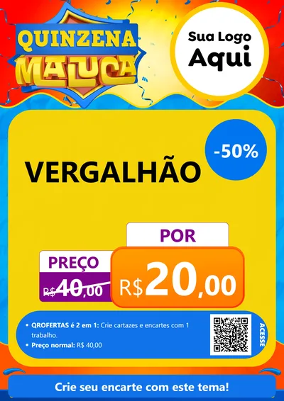 Modelo de Cartaz para Cartaz A4 Vertical com o tema Quinzena Maluca para Ferragens