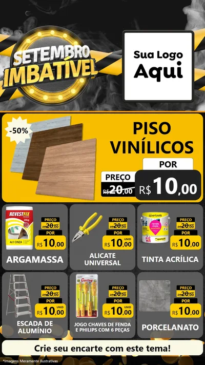 Modelo de Rede Social para Stories com o tema Setembro Imbatível para Material para Construção