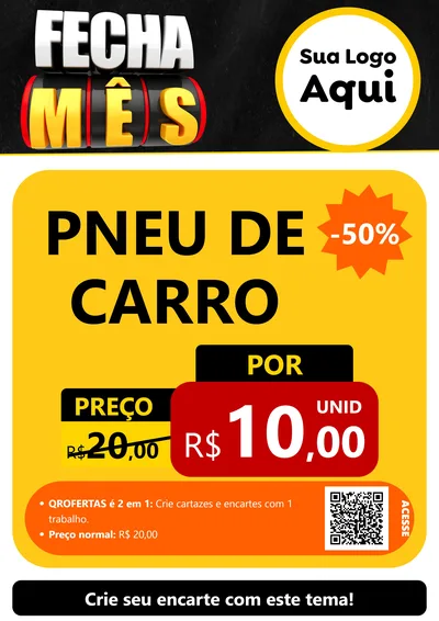 Modelo de Cartaz para Cartaz A4 Vertical com o tema Fecha Mês para Auto peças