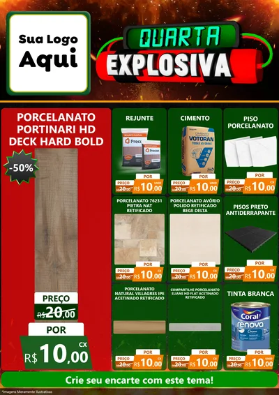 Modelo de Encarte para Encarte A4 Vertical com o tema Quarta Explosiva para Pisos e revestimentos