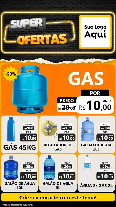 Modelo de Rede Social para Stories com o tema Super Ofertas para Água e gás