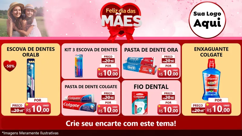 Modelo de TV para TV Horizontal com o tema Feliz Dia Das Mães para Higiene Pessoal