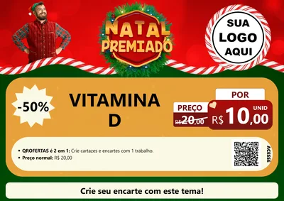 Modelo de Cartaz para Cartaz A4 Horizontal com o tema Natal Premiado para Farmácia