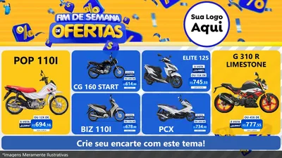 Modelo de TV para TV Horizontal com o tema Fim de Semana de Ofertas para Concessionaria de Motos