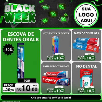 Modelo de Rede Social para Feed Facebook com o tema Black Week para Higiene Pessoal