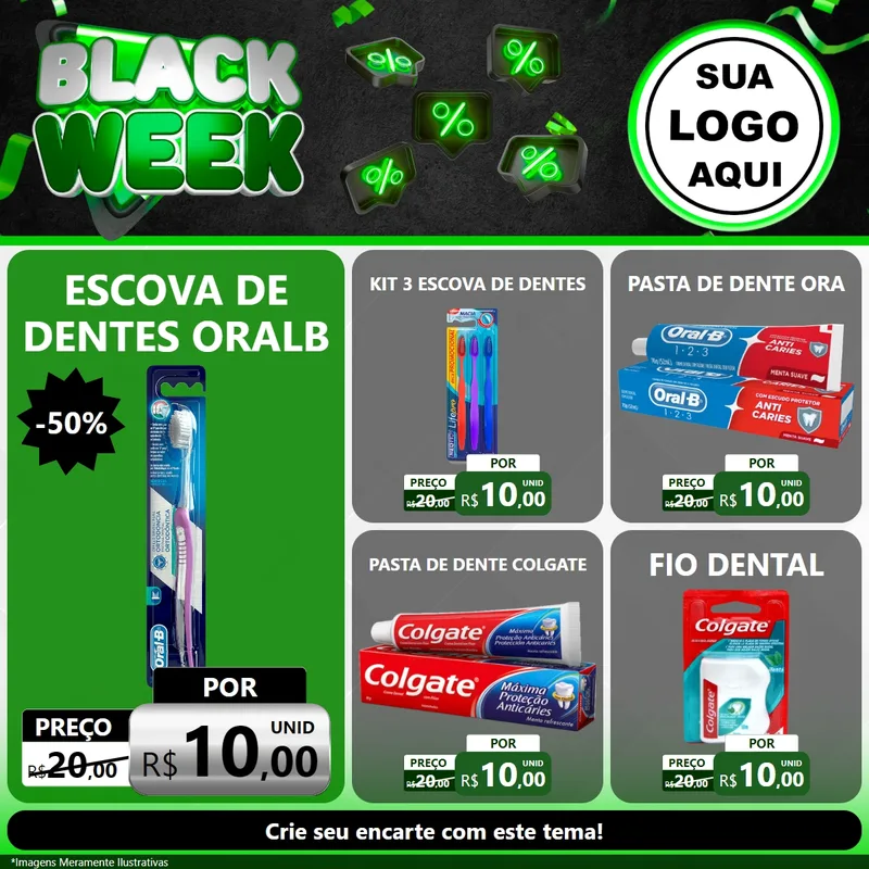 Modelo de Rede Social para Feed Facebook com o tema Black Week para Higiene Pessoal