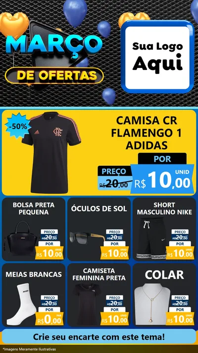 Modelo de Rede Social para Stories com o tema Março de Ofertas para Roupas e acessórios