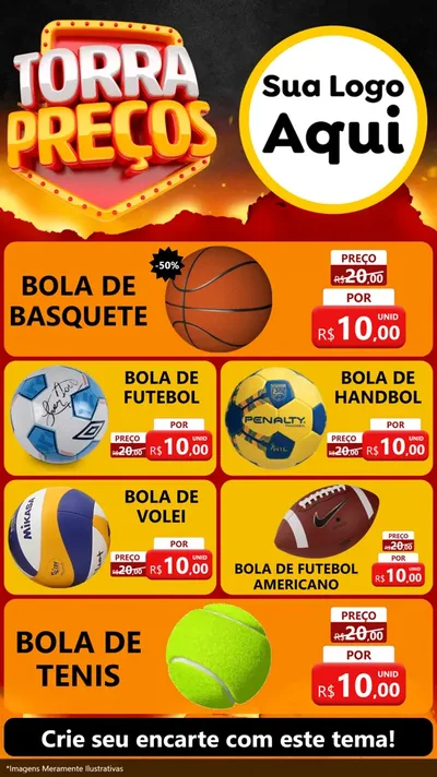 Modelo de TV para TV Vertical com o tema Torra Preços para Artigos Esportivos