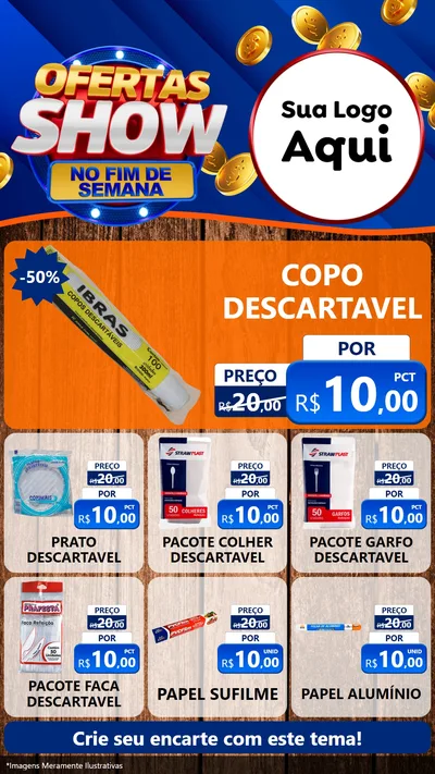 Modelo de Rede Social para Stories com o tema Ofertas Show No Fim De Semana para Embalagens