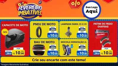 Modelo de TV para TV Horizontal com o tema Fevereiro Imbatível para Moto peças
