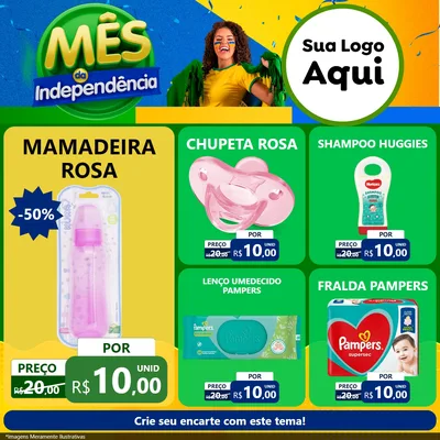 Modelo de Rede Social para Feed Facebook com o tema Mês da Independência para Bebês