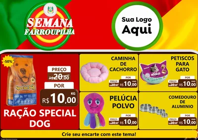 Modelo de Encarte para Encarte A4 Horizontal com o tema Semana Farroupilha para Pet Shop