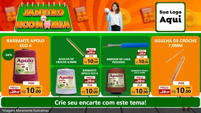 Modelo de TV para TV Horizontal com o tema Janeiro da Economia para Armarinho e Aviamentos